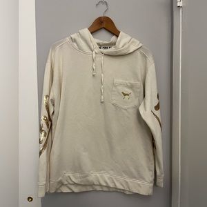 **Victoria Secret PINK sweatshirt with glitter. Size Medium. Color cream.